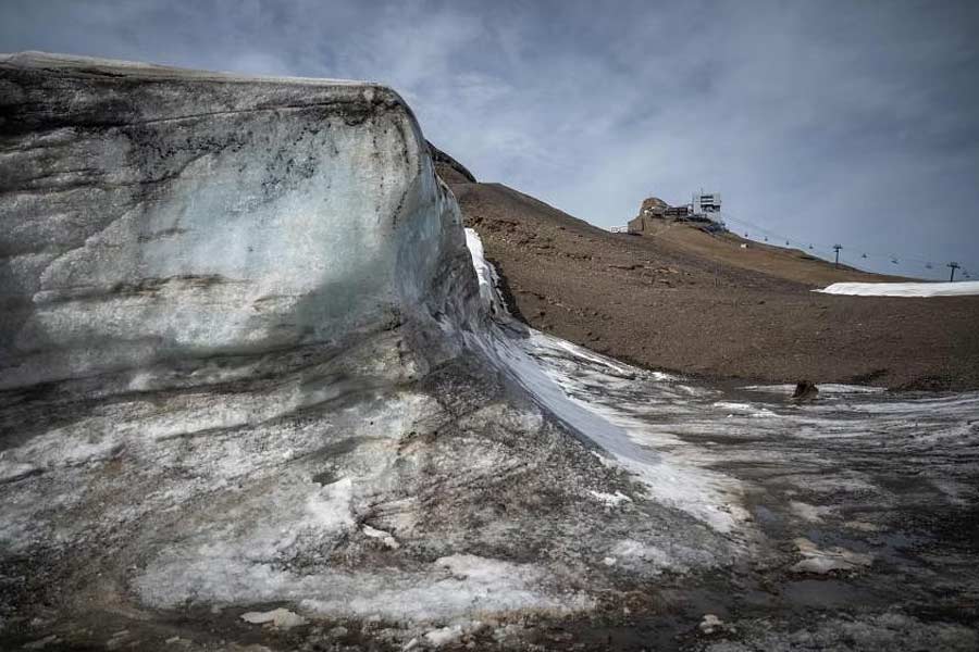 China Scientists covering Dagu Glacier with large sheets