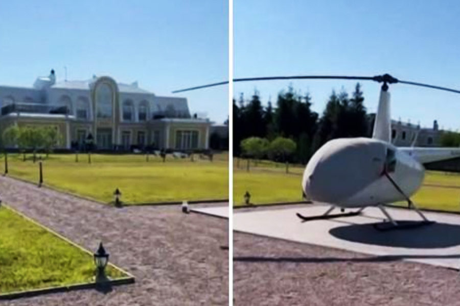 সেন্ট পিটার্সবার্গে প্রিগোঝিনের ভিলাটি বিশাল এলাকা জুড়ে। সাদা দেওয়াল পেরোলেই সবুজ ঘাসের গালিচা। এক কোণে ‘পার্ক’ করা একটি অত্যাধুনিক হেলিকপ্টার। প্রয়োজন মতো সেই হেলিকপ্টারে চড়েই প্রিগোঝিন চলে যেতেন যে কোনও জায়গায়।