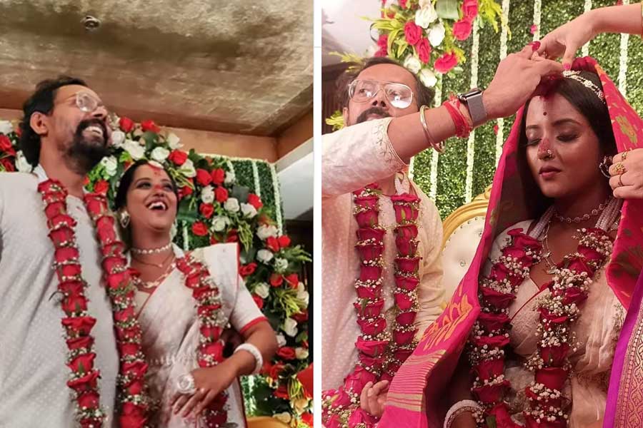 Tollywood actress Shruti Das and her boyfriend director Swarnendu Samaddar got married 