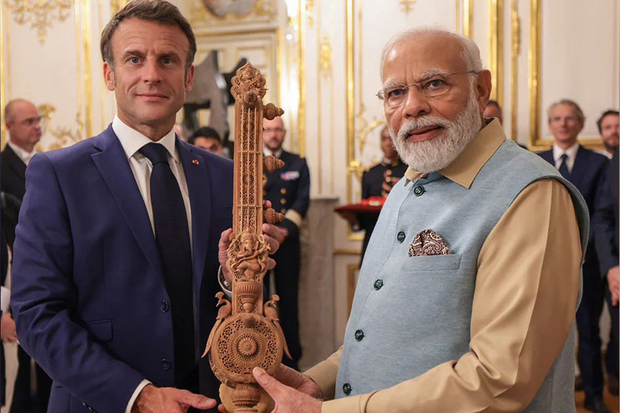 Narendra Modi’s gifts to French president Emmanuel Macron and his wife