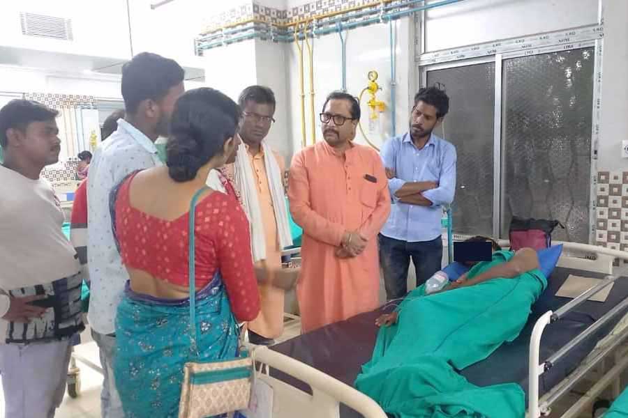 A BJP polling agent allegedly beaten by TMC workers in Garhbeta of Paschim Medinipur