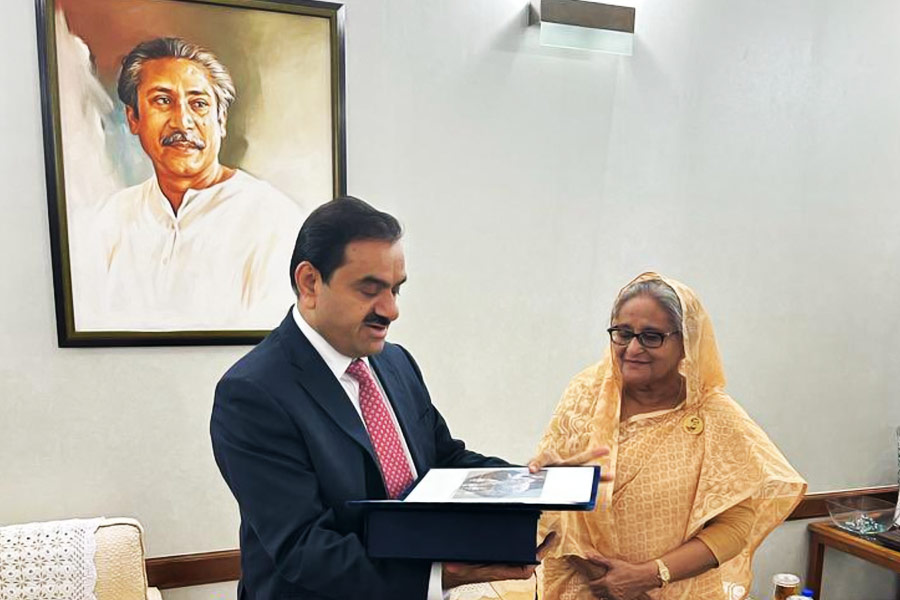 Image of PM Hasina with Gautam Adani