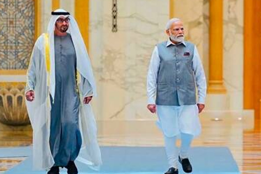 PM Modi meets the UAE President Sheikh Mohamed Bin Zayed Al Nahyan
