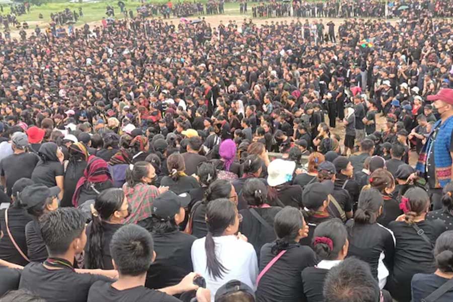 Huge protest rally in Manipur over a controversial video spreads in social media 