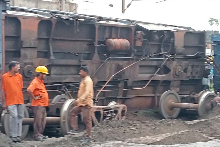A freight train derailed at Asansol