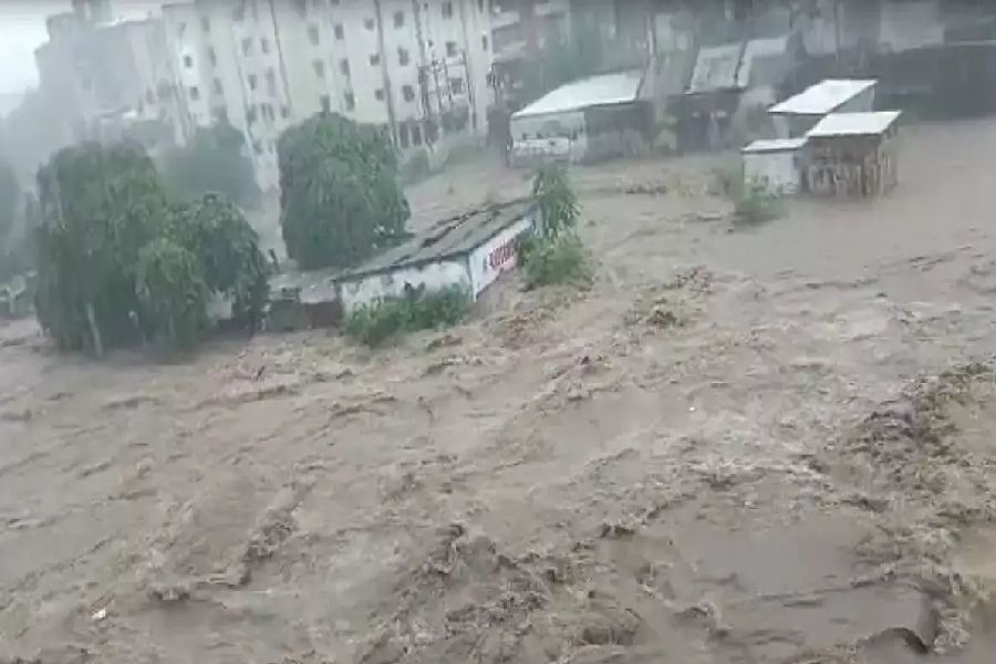 Flash flood like situation in Gujarat as cars and cattle swept away.