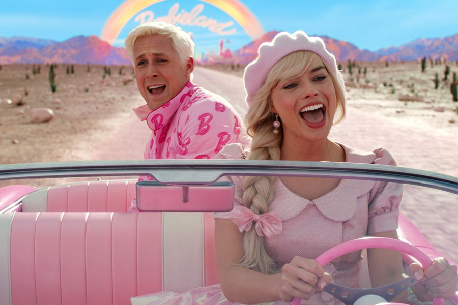 Ryan Gosling and Margot Robbie in Barbie movie.