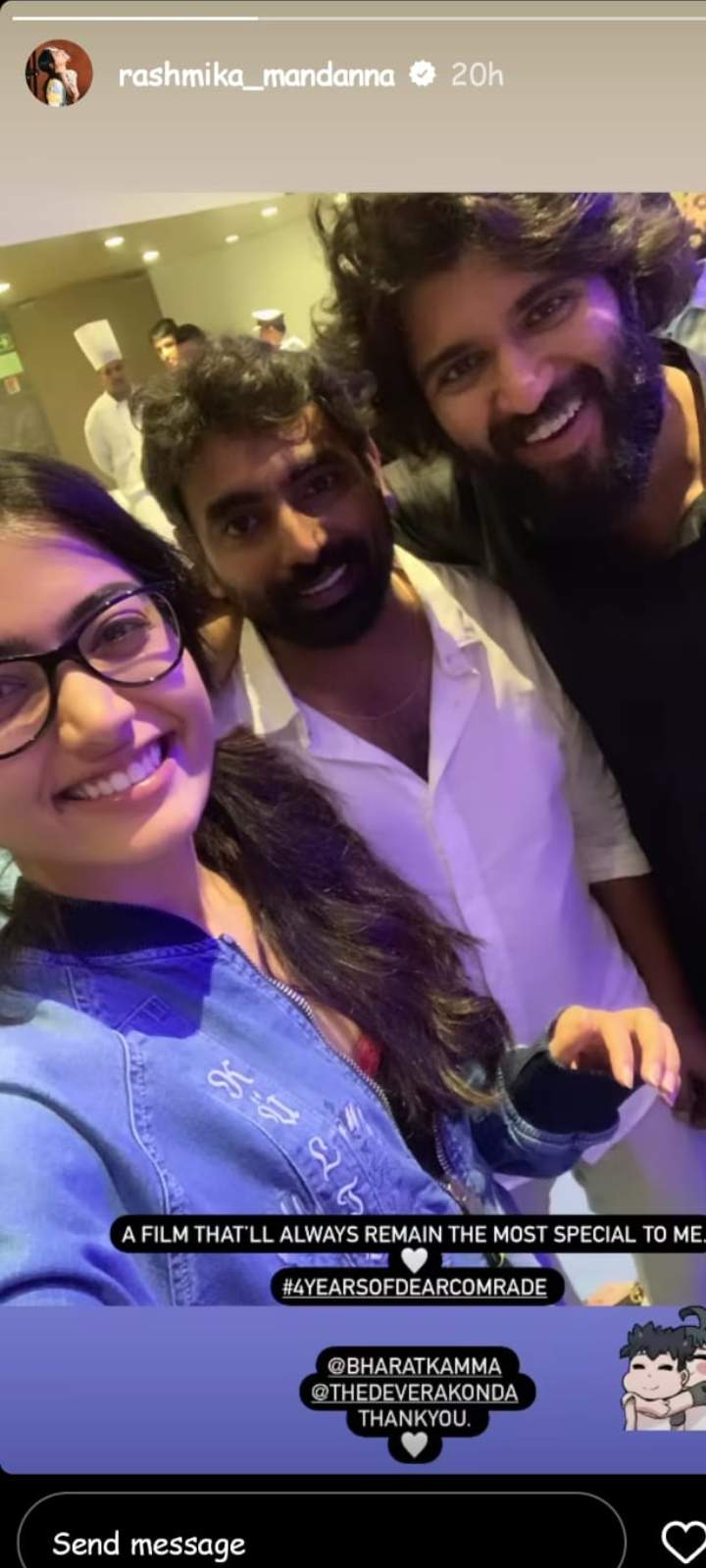 instagram story of Rashmika Mandanna
