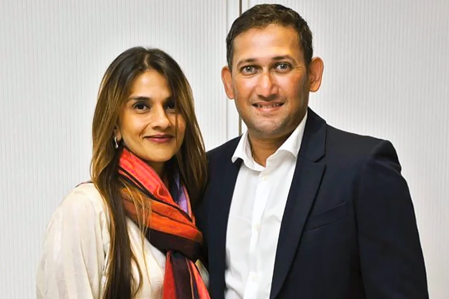 Image of Ajit Agarkar and his wife Fatema Agarkar