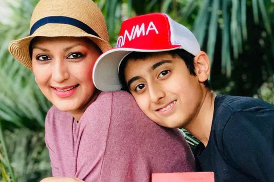 Image of Sonali Bindra And Her Son.