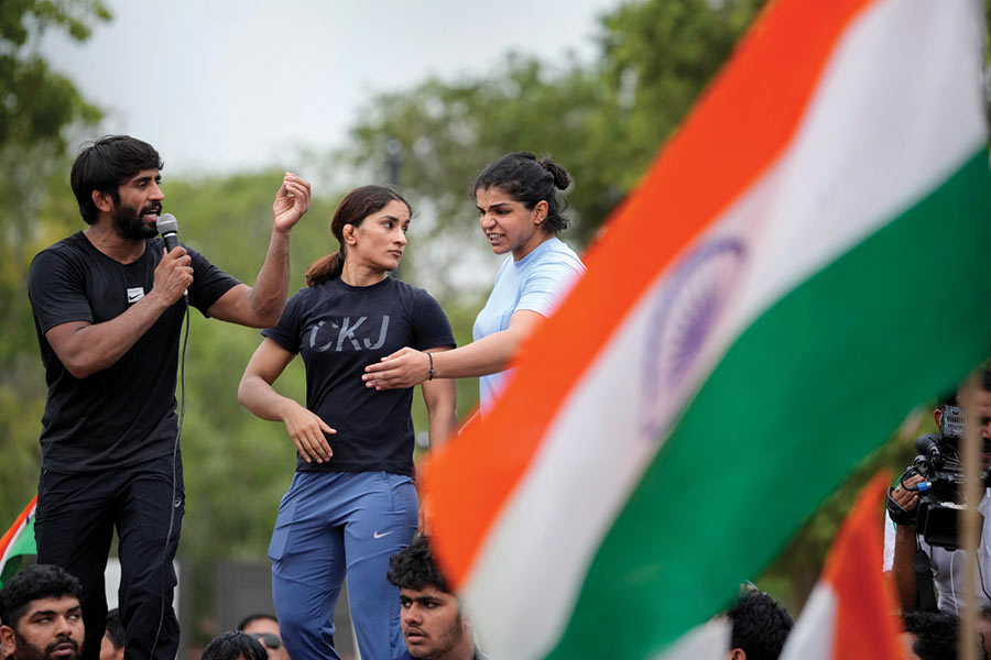 Bajrang Punia, Vinesh Phogat and Sakshi Malik