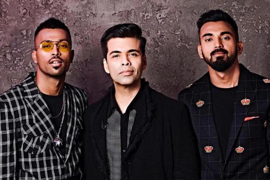 KL Rahul and Hardik Pandya and Karan Johar