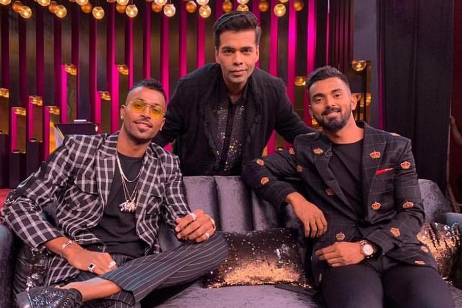 KL Rahul and Hardik Pandya and Karan Johar