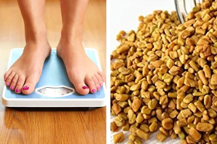 Image of weight loss and fenugreek seed.