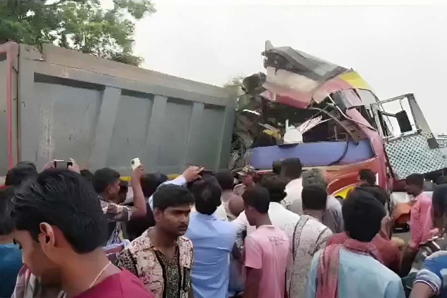 A photograph of Bus accident