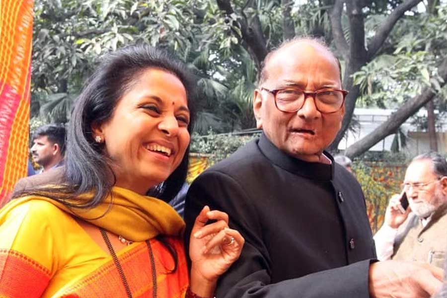 File image of NCP Leader Sharad Pwar and Daughter Supriya Sule 