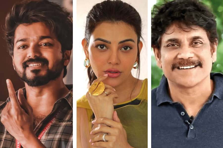 vijay thalapathy, Kajal Aggarwal and Nagarjuna