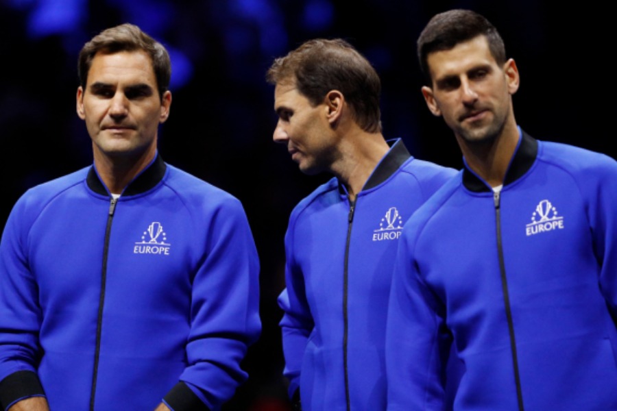 (বাঁদিক থেকে) জোকোভিচ, নাদাল এবং ফেডেরার।