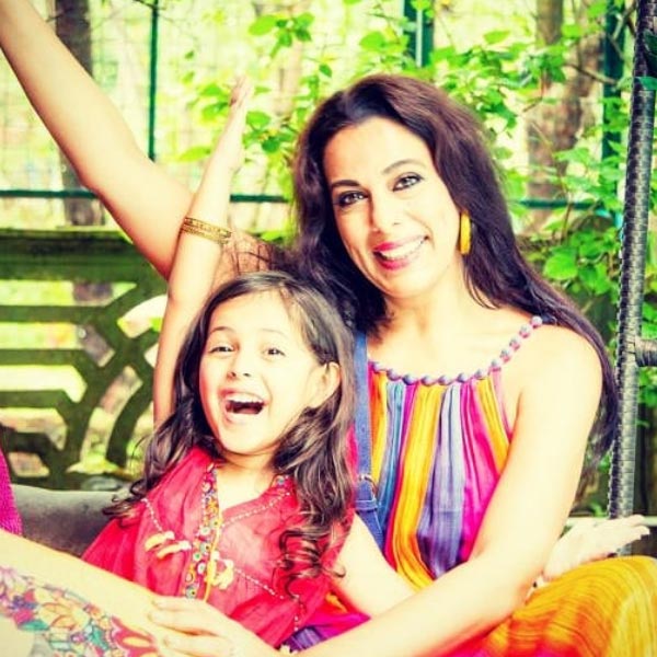 Bollywood actress Pooja Bedi with her daughter