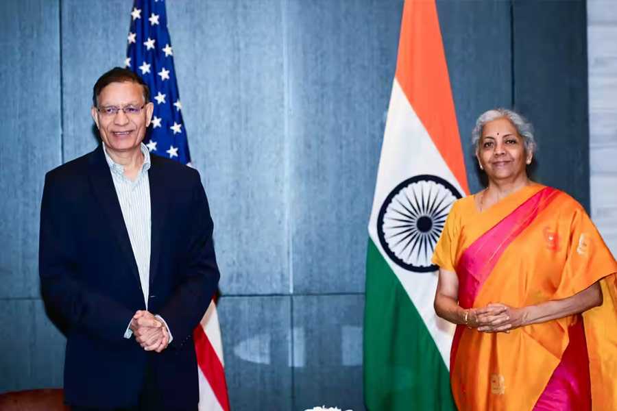 Image of Jay Chaudhry with Nirmala Sitharaman