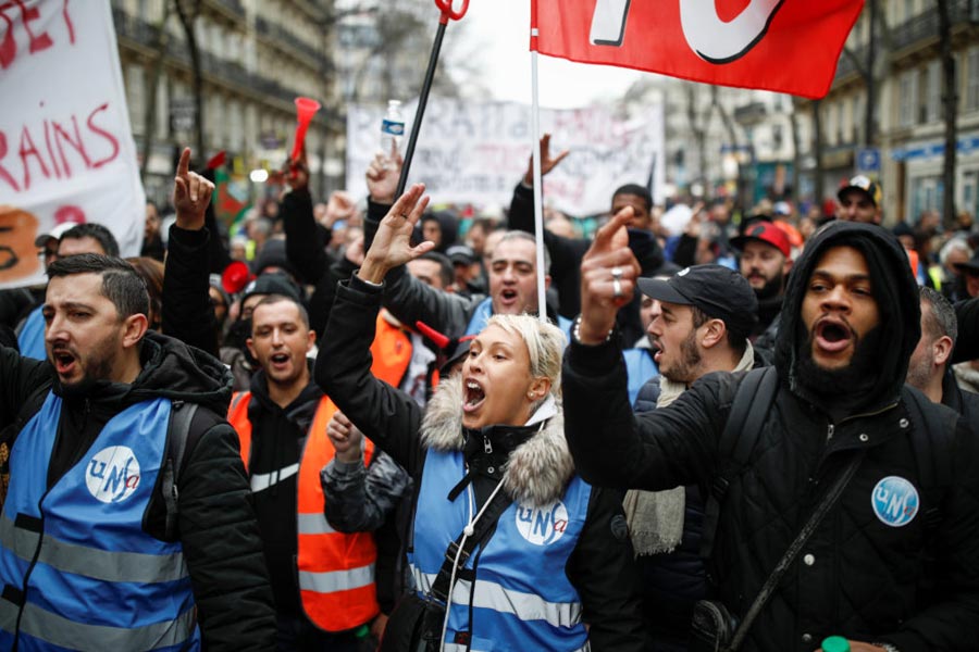 France is facing huge protest against Government decision of changing Pension system.