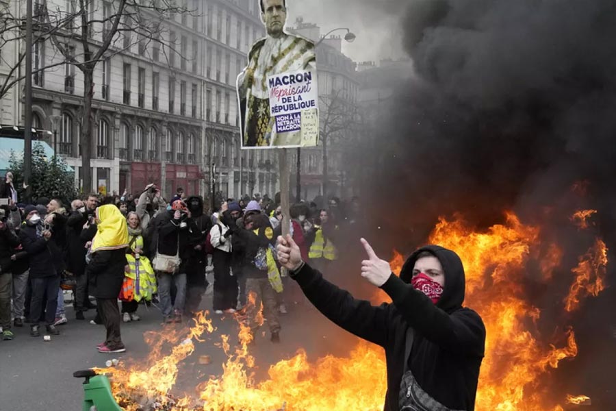 France is facing huge protest against Government decision of changing Pension system.