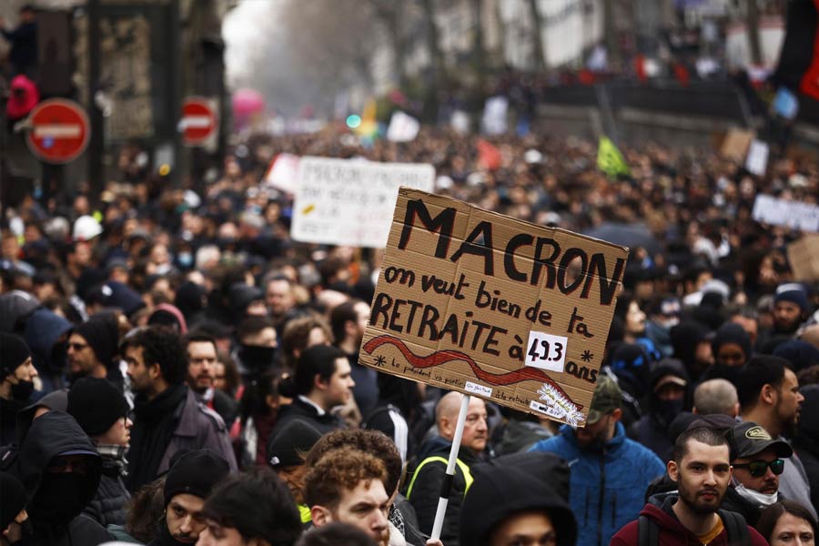 France is facing huge protest against Government decision of changing Pension system.