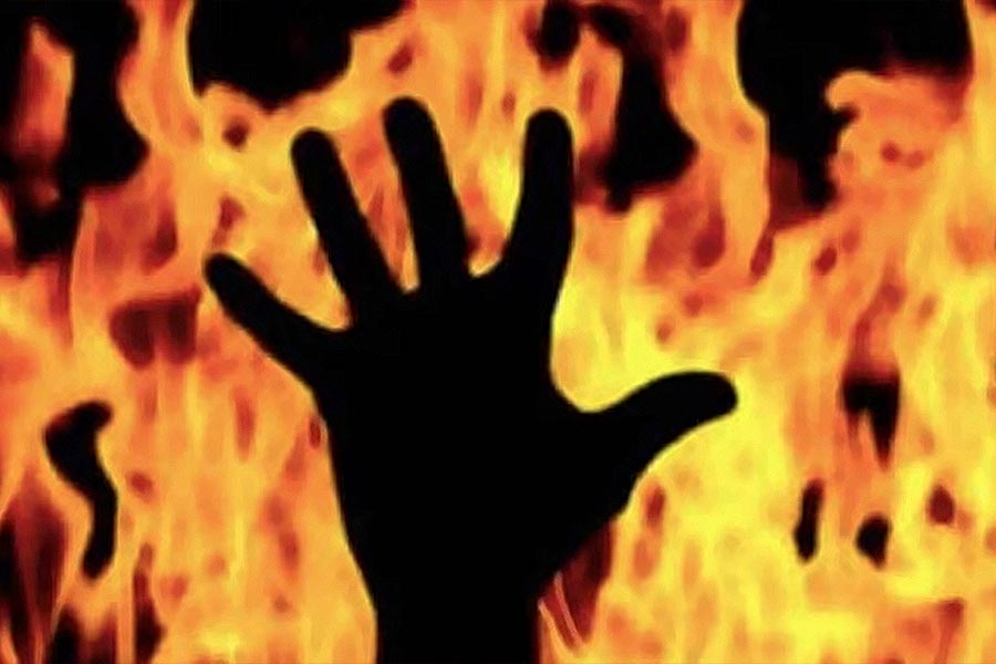 A TMC worker allegedly burnt at Khejuri