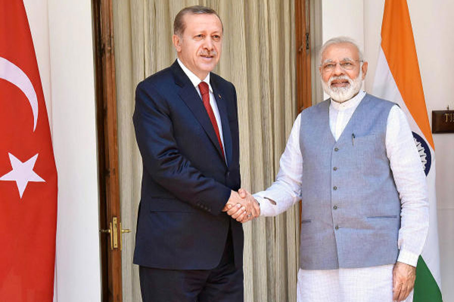 Recep Tayyip Erdoğan and Narendra Modi.