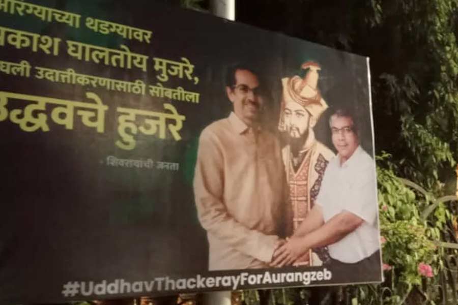 Uddhav Thackeray’s posters with Aurangzeb crop up in Mumbai, later removed 