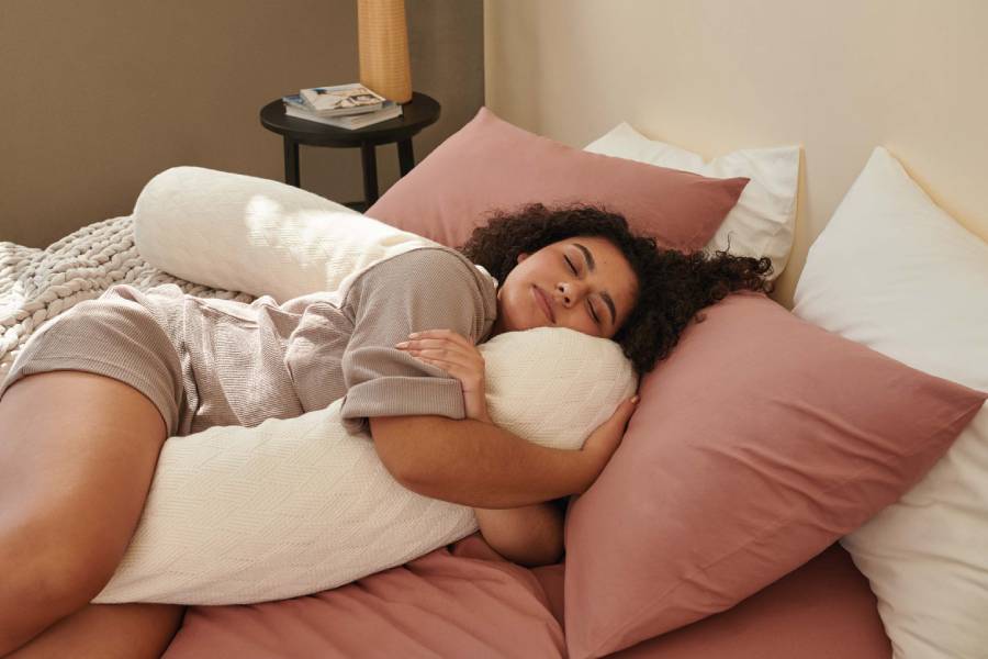 Image of Sleeping with pilow.