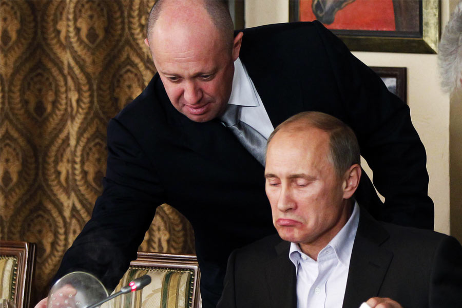 File image of Yevgeny Prigozhin and Vladimir Putin