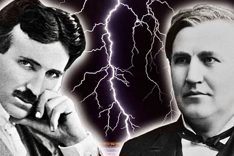Image of Tesla and edison.