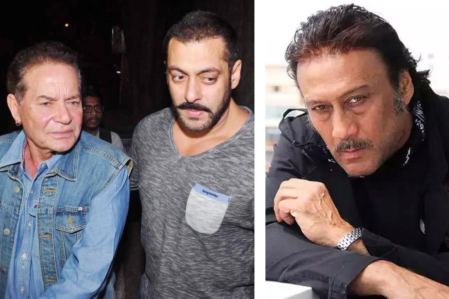 Salman Khan and Jackie Shroff and Salim Khan