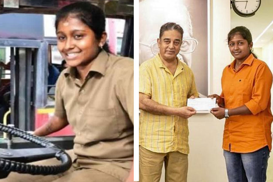 Kamal Haasan gifts car to woman bus driver from Coimbatore who quit job after Kanimozhi controversy