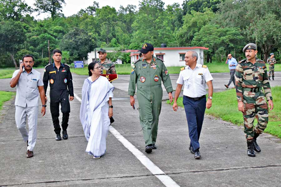 Mamata Banerjee at army base