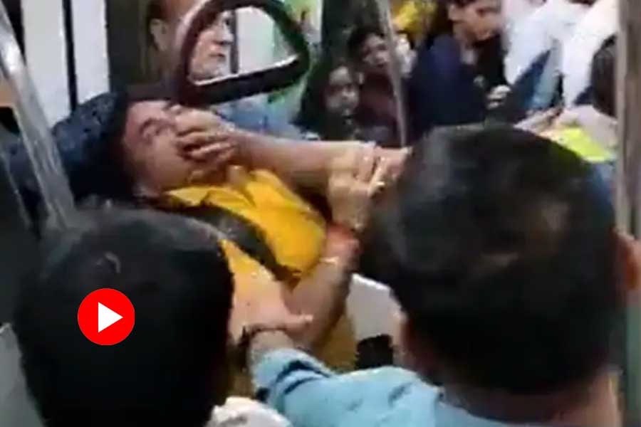 Viral video of two men beating each other inside Delhi metro