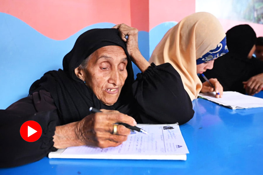 87-year-old woman takes literacy 