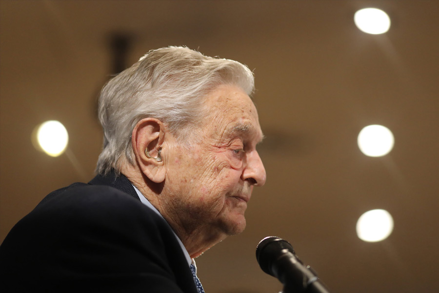 A photograph of George Soros.