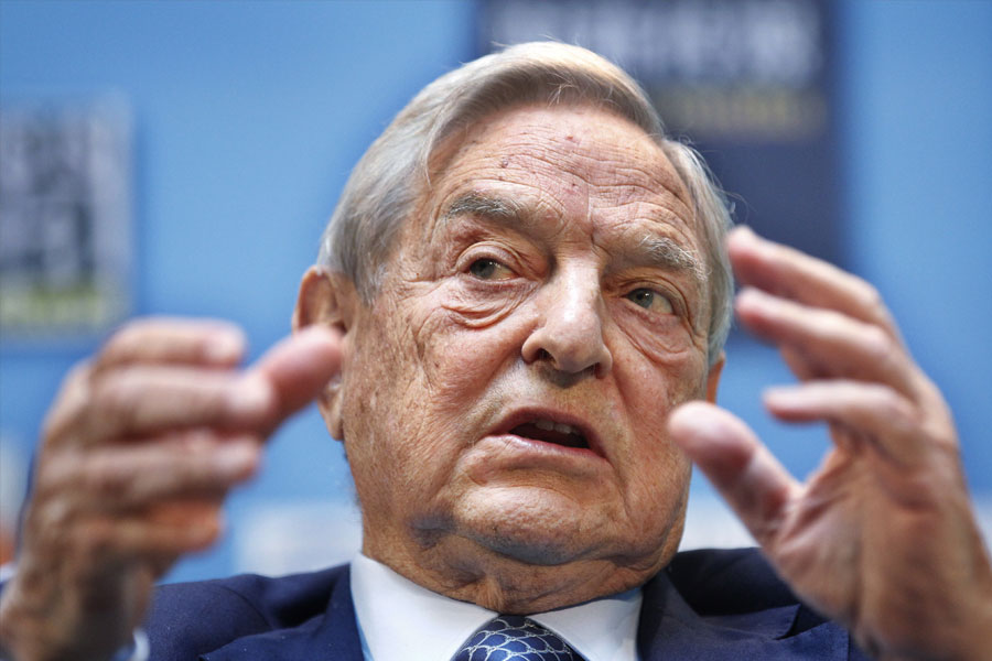 A photograph of George Soros.