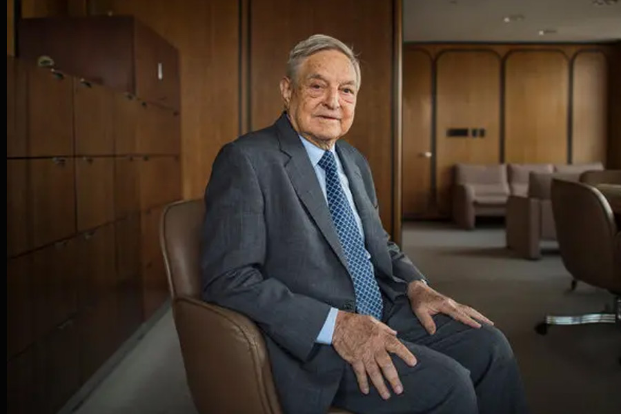 A photograph of George Soros.