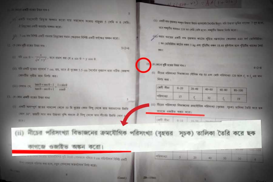 image of math question paper 