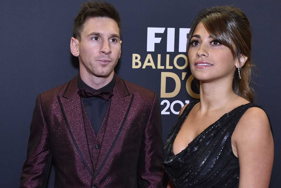 Picture of Lionel Messi and Antonella.