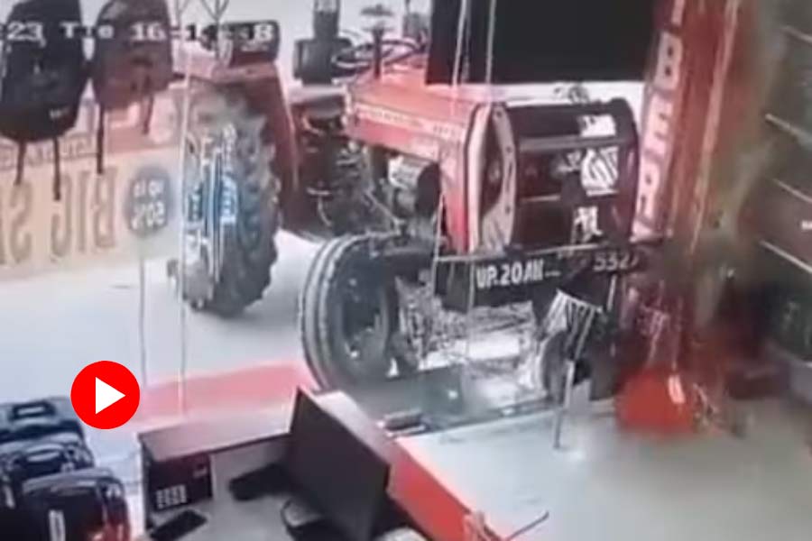 tractor broke into shop