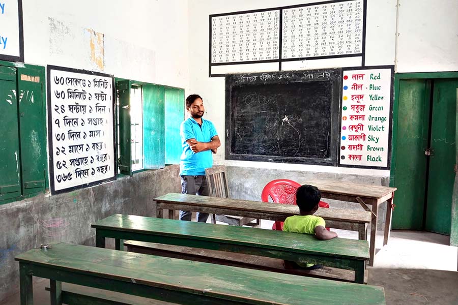 নীলপুরের হরিপদ প্রাথমিক স্কুল। নিজস্ব চিত্র