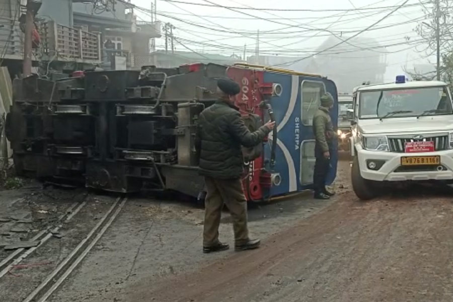 Toy train derailed near Ghoom of Darjeeling