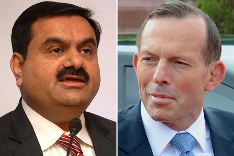 Gautam Adani and Tony Abbott.
