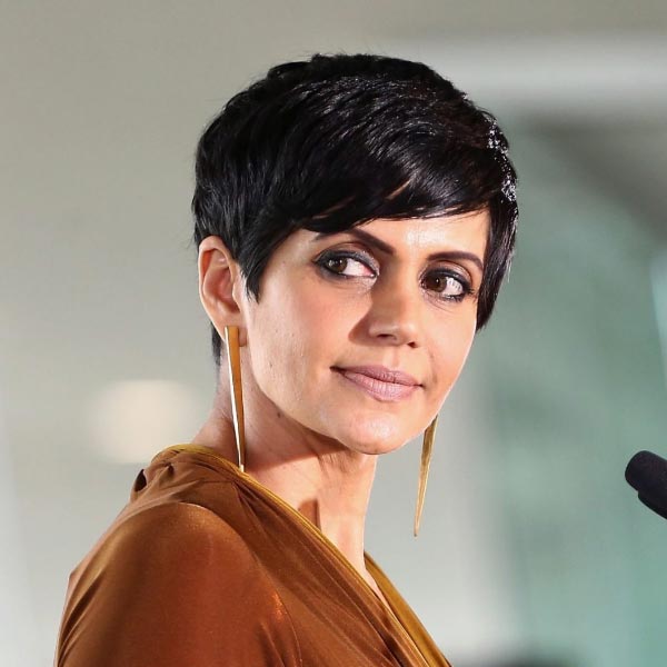 A photograph of Mandira Bedi.