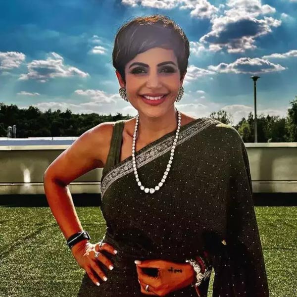 A photograph of Mandira Bedi.