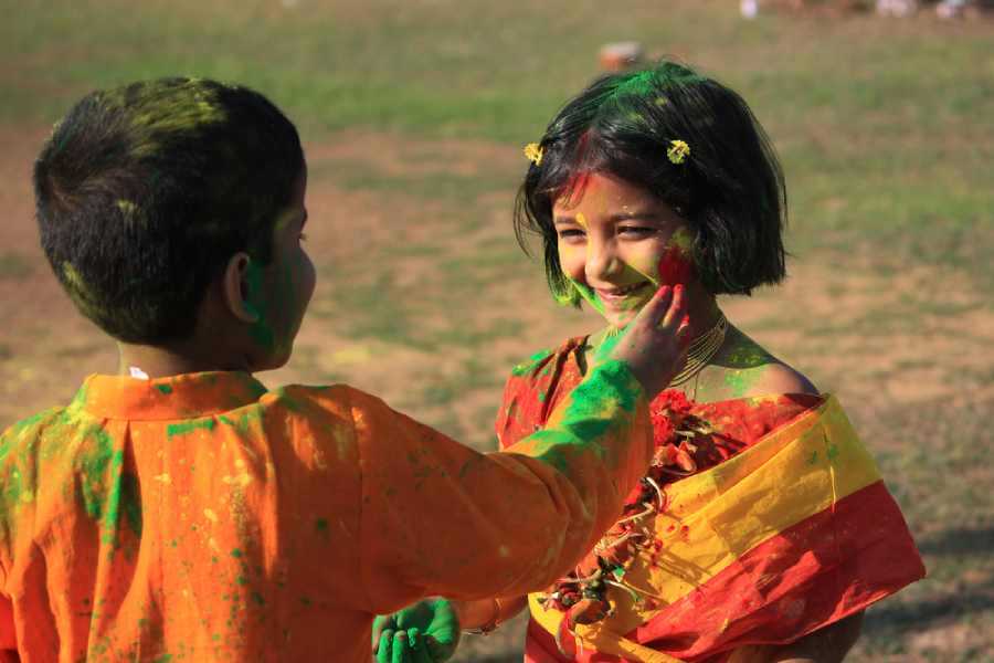 Image of Playing Holi.